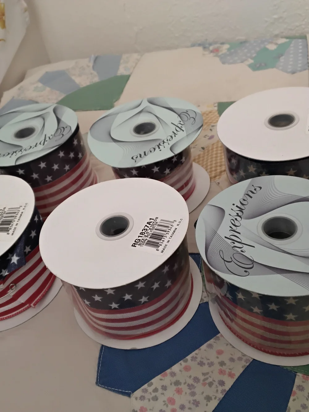 Patriotic American Flag Ribbon - Red, White & Blue - Picture 2 of 4